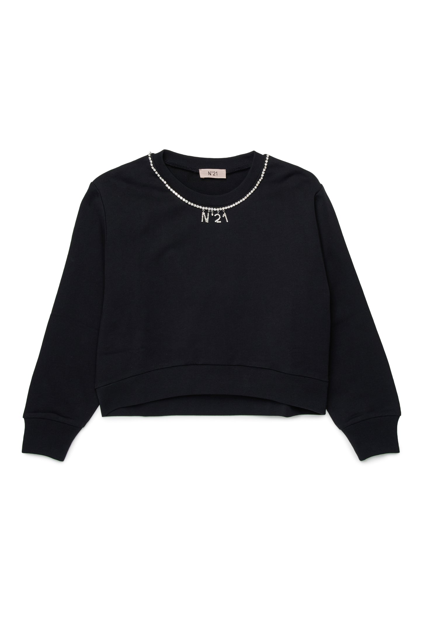 N21 Sweatshirt with Jeweled Trim and Logo N0487