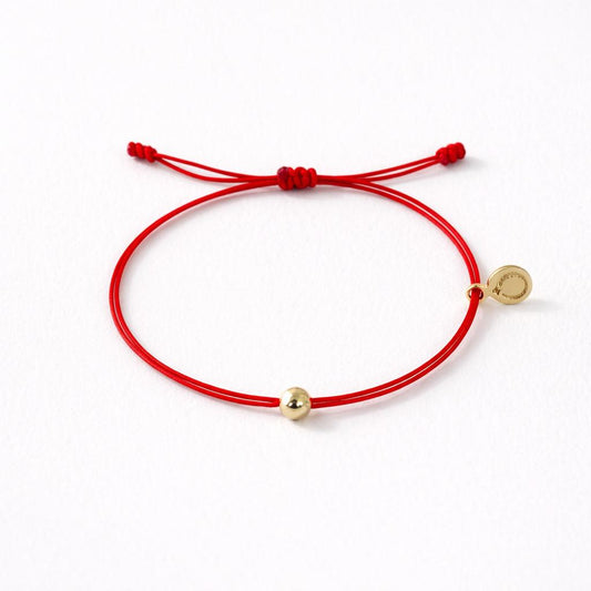 Red String Bracelet Gold Center Bead (nb-4y)
