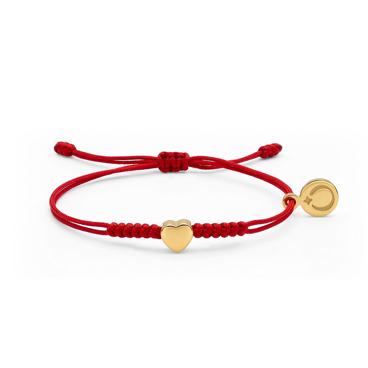 Red String Bracelet Gold Heart (nb-4y)