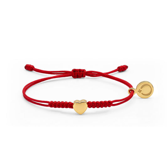Red String Bracelet Gold Heart (nb-4y)