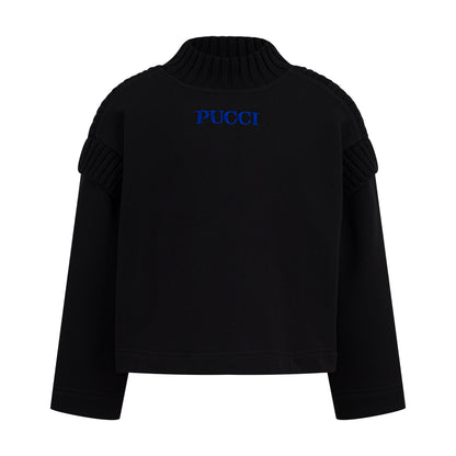 Sweater With Logo Detail Z3183 - Black/Blue