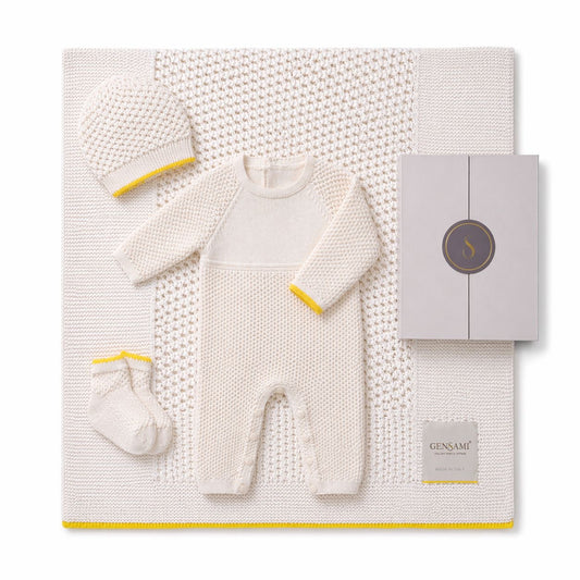 Gensami Textured Crochet 4 PC Long Layette set