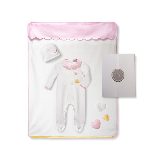 Gensami 3 PC Jersey Layette w 3D hearts + Free Bib