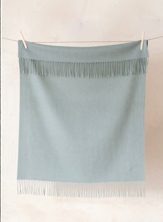 Lambswool Baby Blanket - Sage Melange