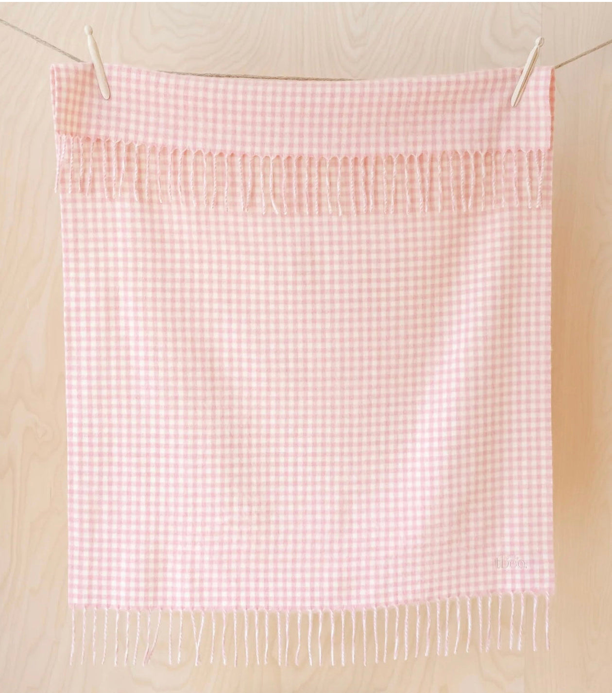 Lambswool Baby Blanket - Pink Gingham