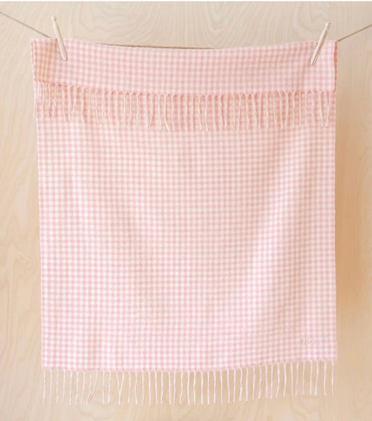 Lambswool Baby Blanket - Pink Gingham