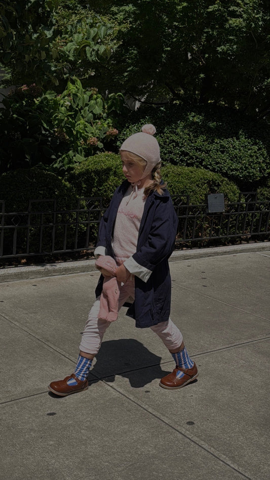 le enfant Gold thread emb. ribbed beanie