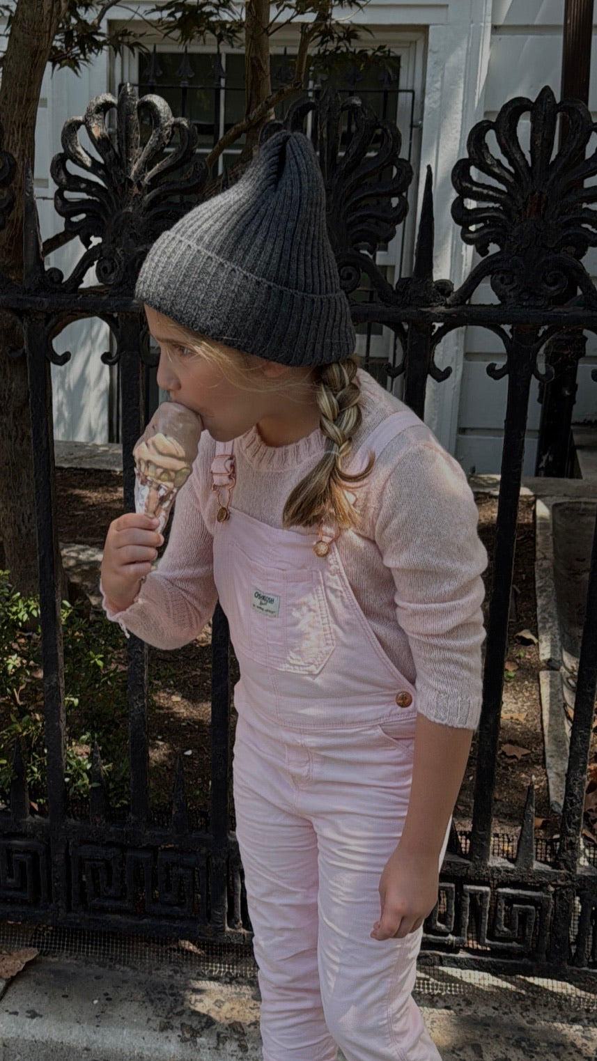 le enfant Gold thread emb. ribbed beanie