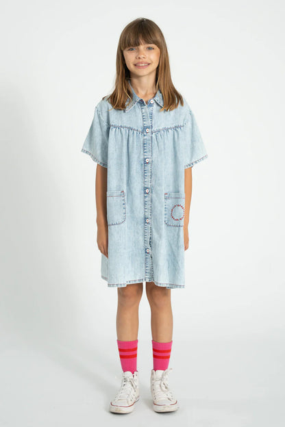 Denim Knee Lengh  Dress