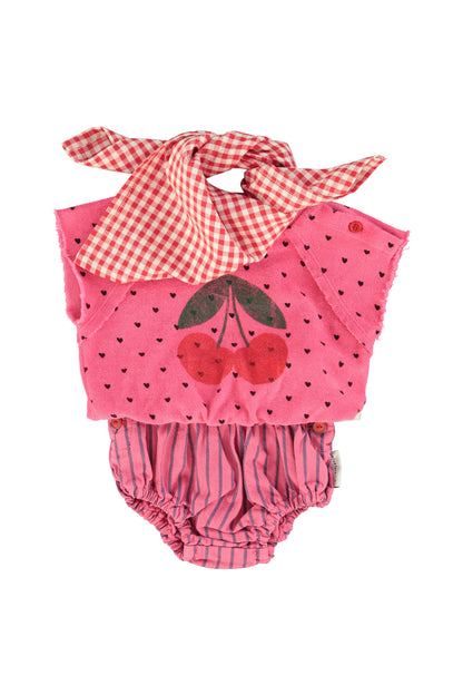 Cherry Print sleeveless sweatshirt