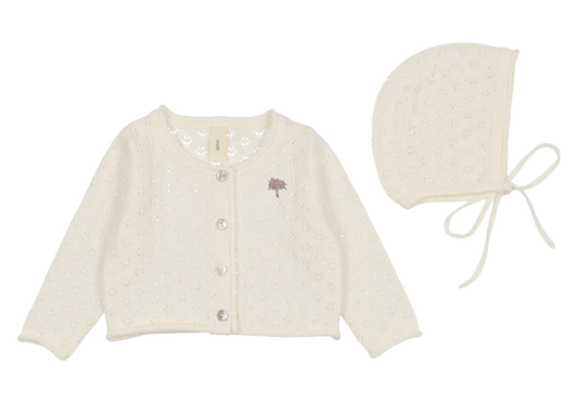 Milk Keepsake Pointelle Cardigan Set
