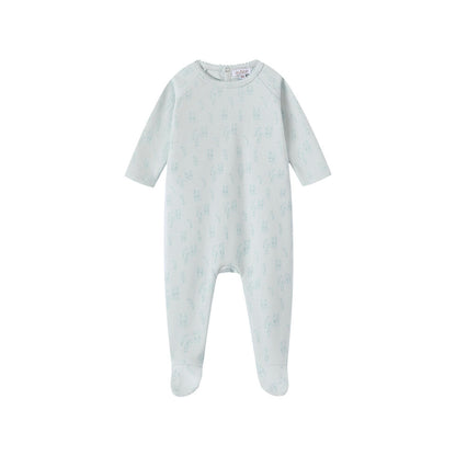 Allover Bunny Print Ground Footie & Hat