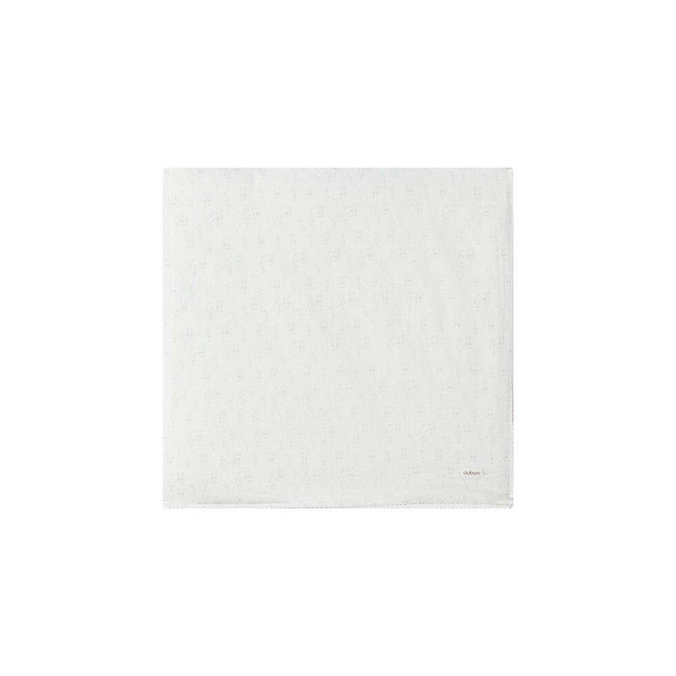 Allover Bunny Print White Ground Blanket