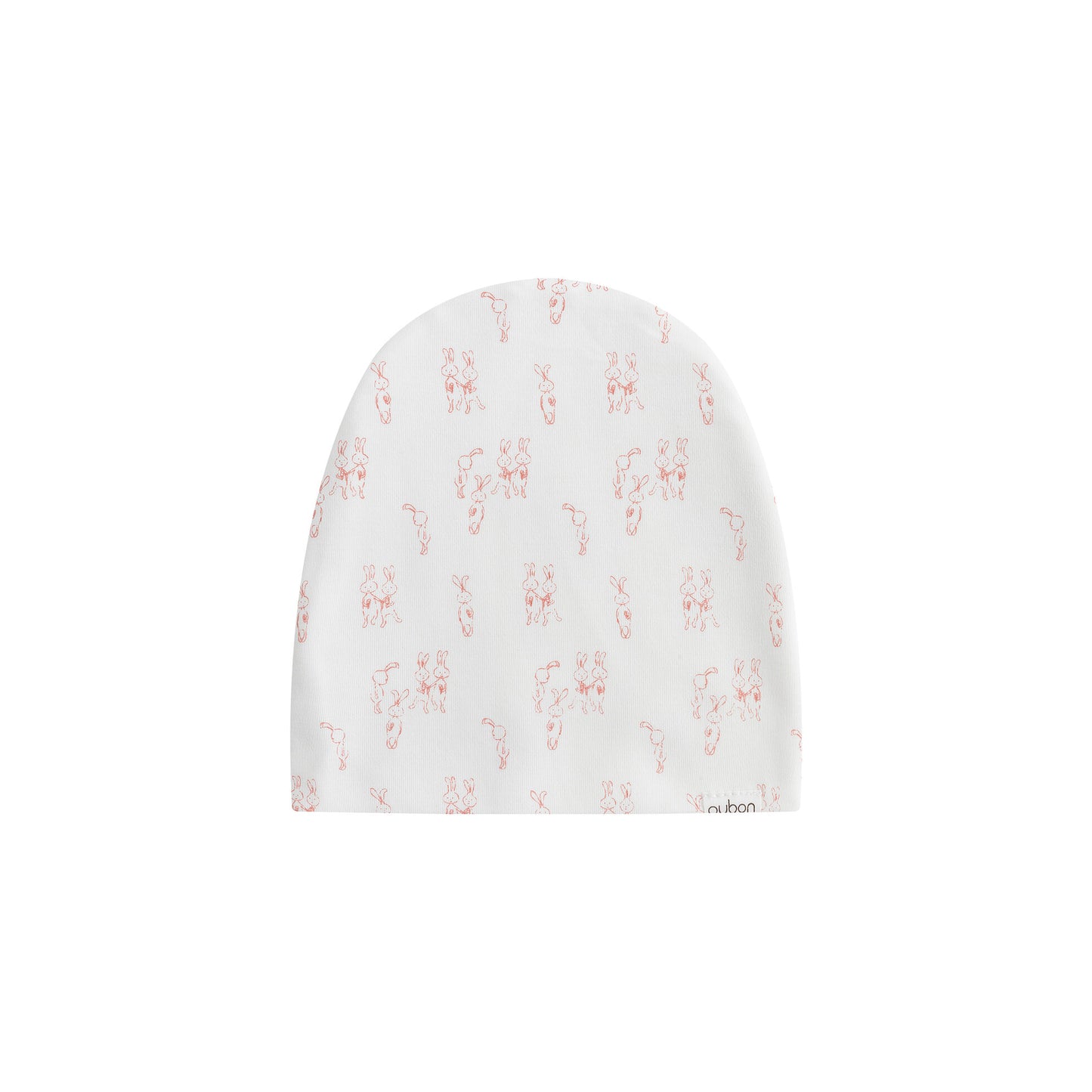 Allover Bunny Print White Ground Girl Footie & Hat