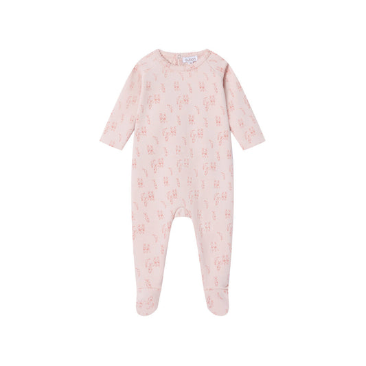 Allover Bunny Print Ground Footie & Hat