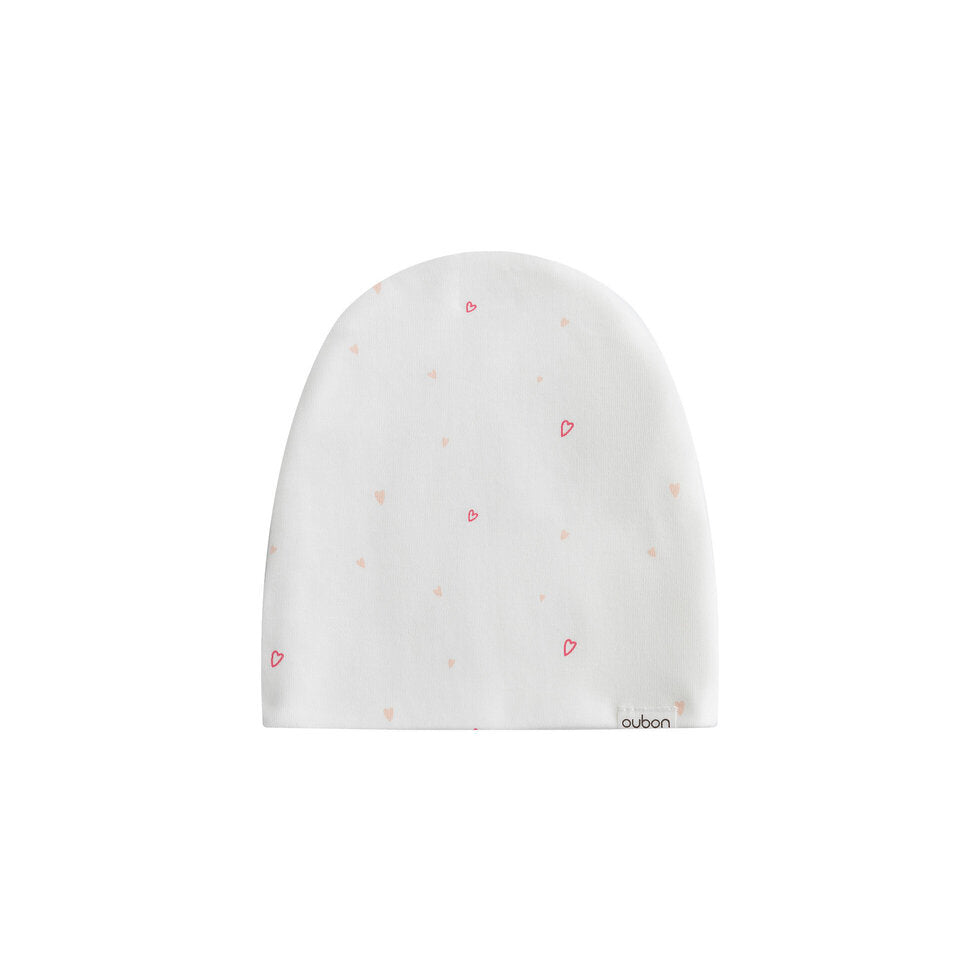 Outlined Heart Print Footie & Hat Set
