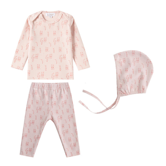 Bunny Print 2 PC & Bonnet Set