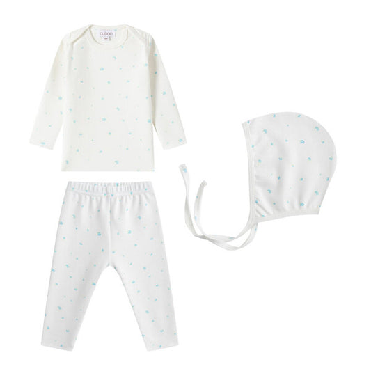 Rose Blue Floral 2 PC & Bonnet