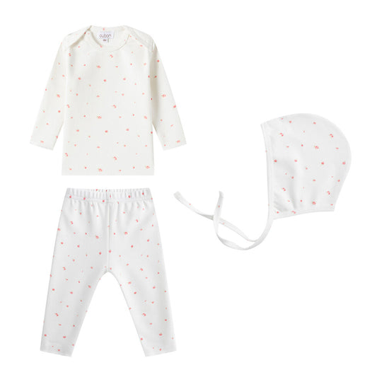 Rose Pink Floral 2 PC & Bonnet