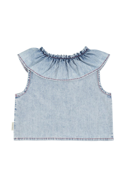 sleeveless Blouse w/ Collar