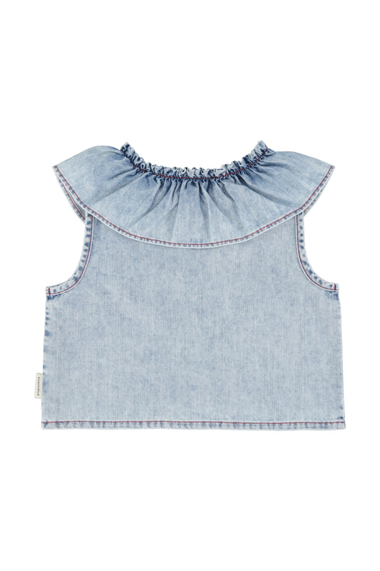 sleeveless Blouse w/ Collar