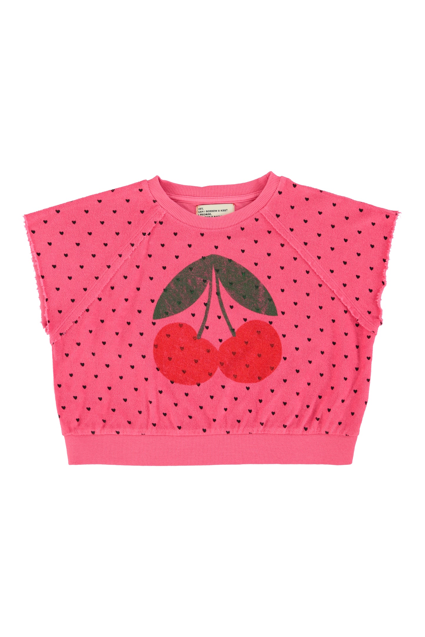 Cherry Print sleeveless sweatshirt