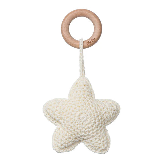 Star Rattle Teether - Off White