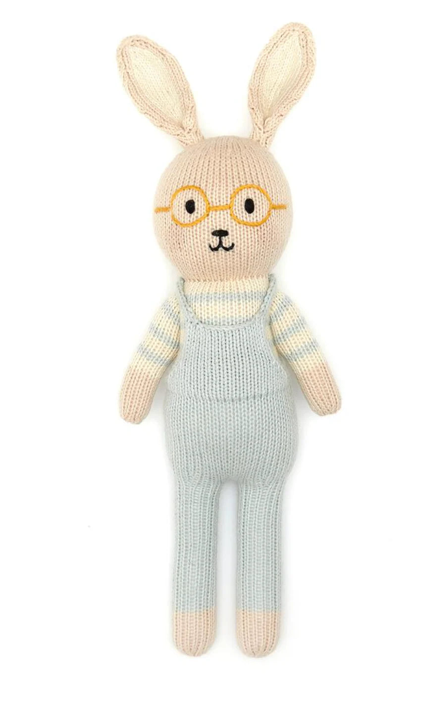Tuntun Mike the bunny 15" natural & light blue