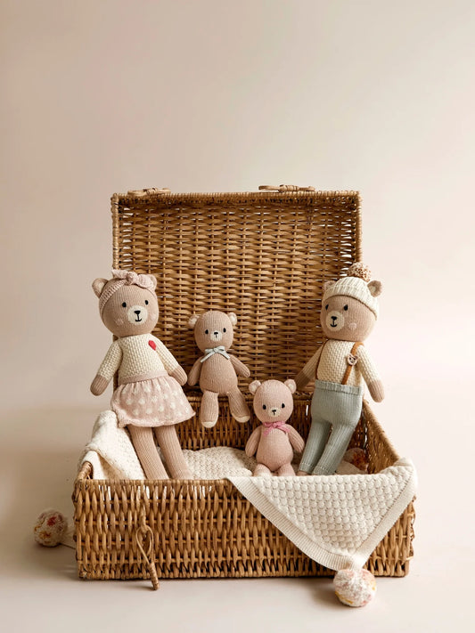 Tuntun the baby bear 8.5" Beige & Light Blue