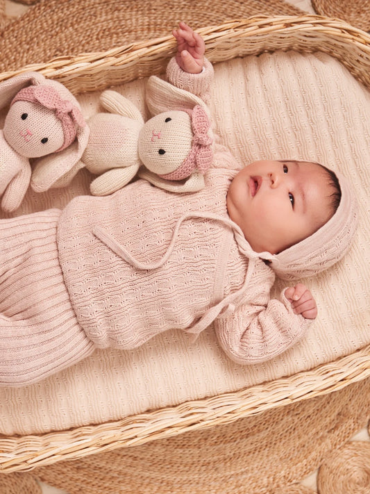 Tuntun baby bunny girl 8" light pink