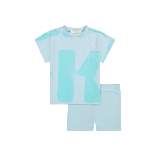 RetroKid Tess Logo All Over Baby Boy Tshirt + Shorts Set