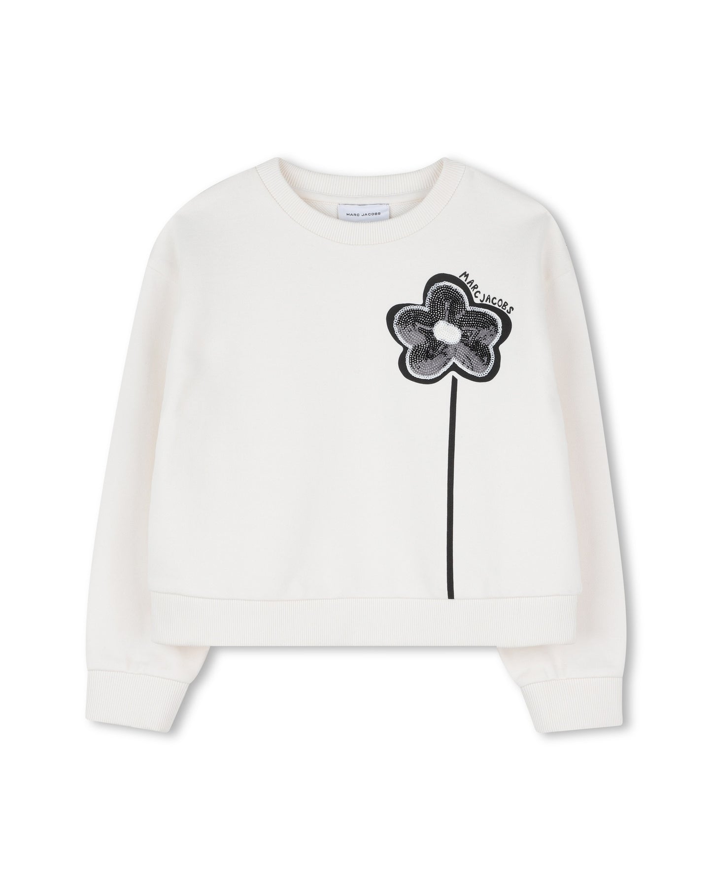 Little Marc Jacobs Short Sweatshirt w Flower Logo on front W60749