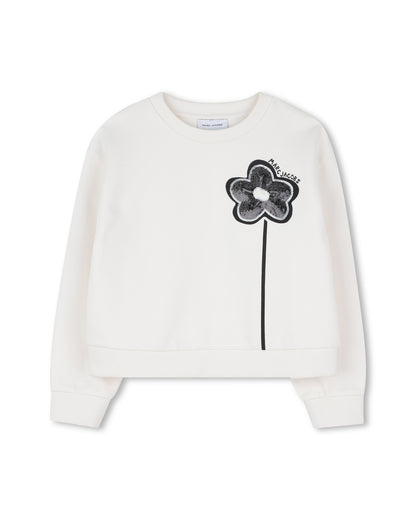 Little Marc Jacobs Short Sweatshirt w Flower Logo on front W60749