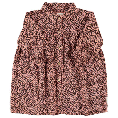 Knee Length Dress (MN2602) - Pink W/ Animal Print