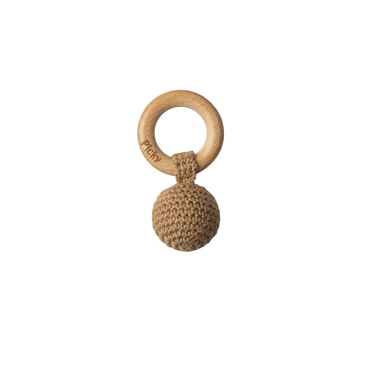 Ball Rattle Teethe - Beige