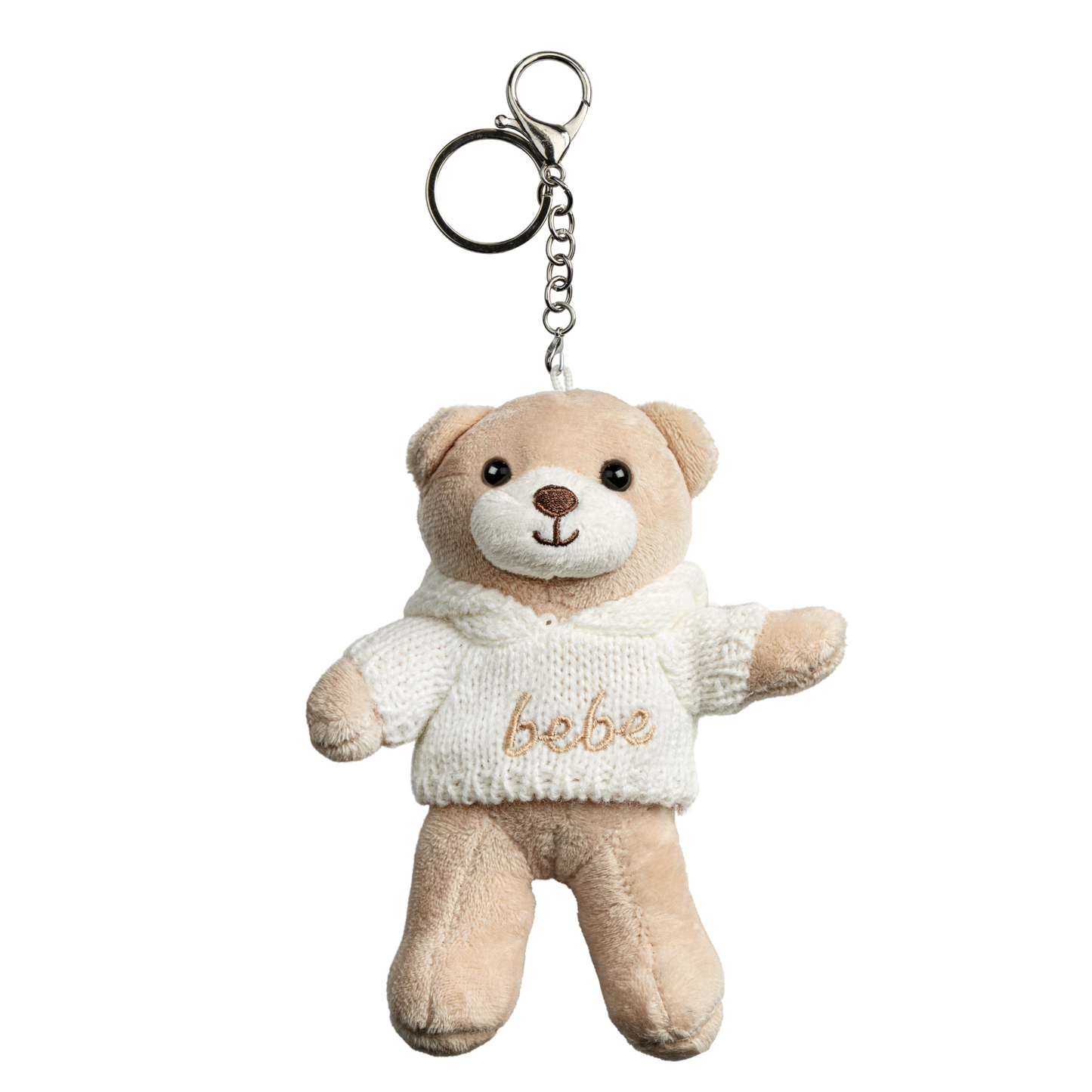 Teddy Bear Hooded Keychain - Beige