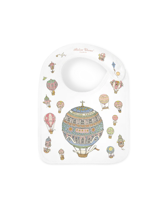 Atelier Choux  Satin bib - Hot Air Ballons