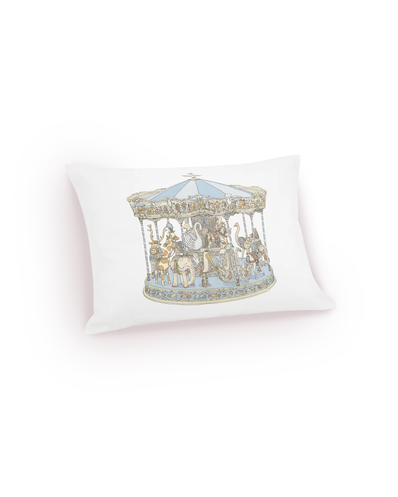 Atelier Choux  Satin Cushion - Carousel Blue