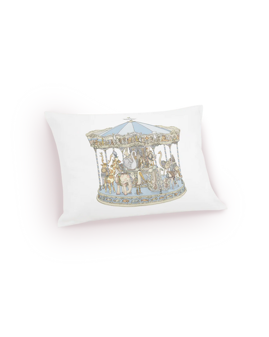 Atelier Choux  Satin Cushion - Carousel Blue