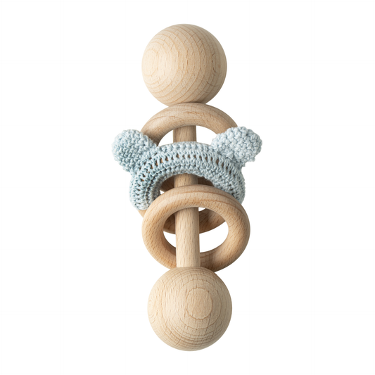 Baby Rattle with Teddy  - Blue