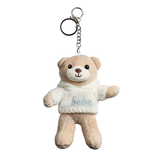 Teddy Bear Hooded Keychain - Light Blue