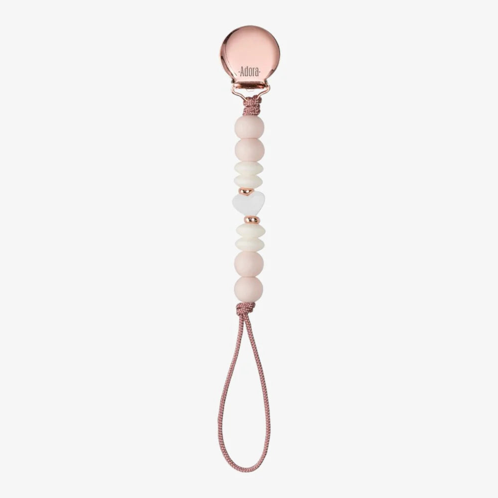 Adora Pacifier Clip - Blush Heart