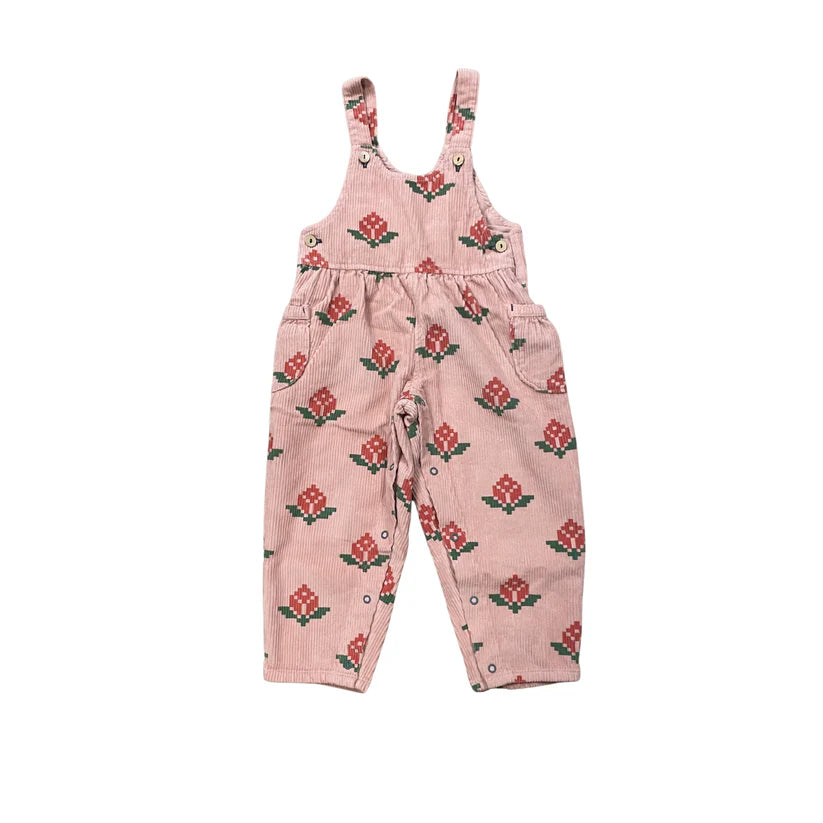 Dungarees (BM2606C) - Pink W/ Big Flowers
