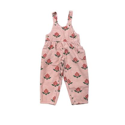 Dungarees (BM2606C) - Pink W/ Big Flowers