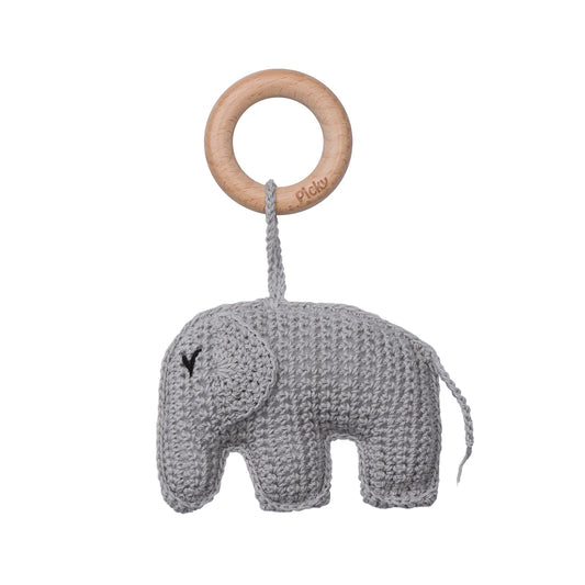Elephant Rattle Teether - Grey