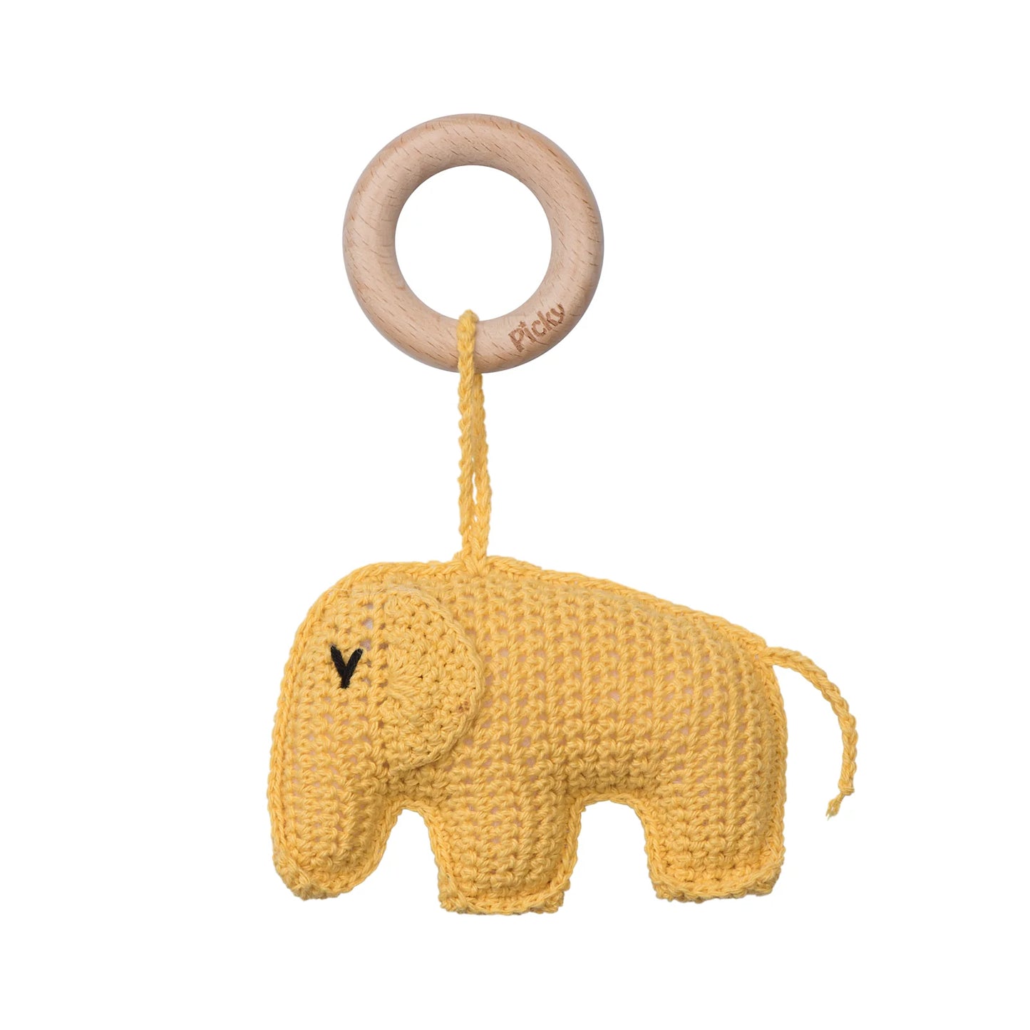 Elephant Rattle Teether - Mustard