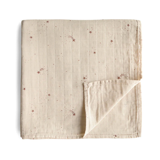 Organic Cotton Muslin Swaddle Blanket - Falling Stars