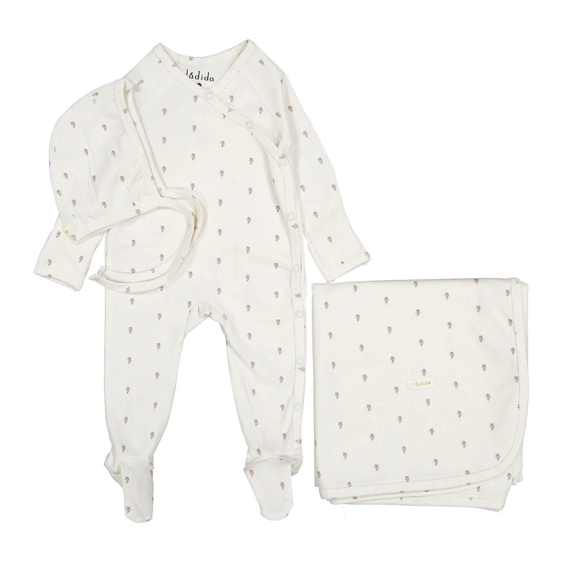 Tiny Rose Romper Bonnet & Blanket Set