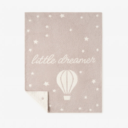 Hot Air Balloon Feather Knit Baby Blanket - Taupe