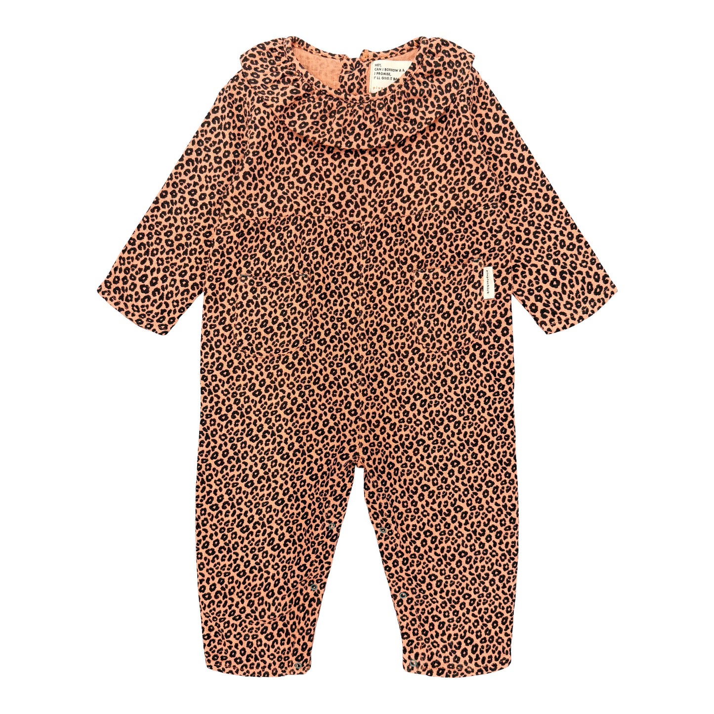 Baby Jumpsuit with collar (BB2608C) - Pink W/ Animal Print